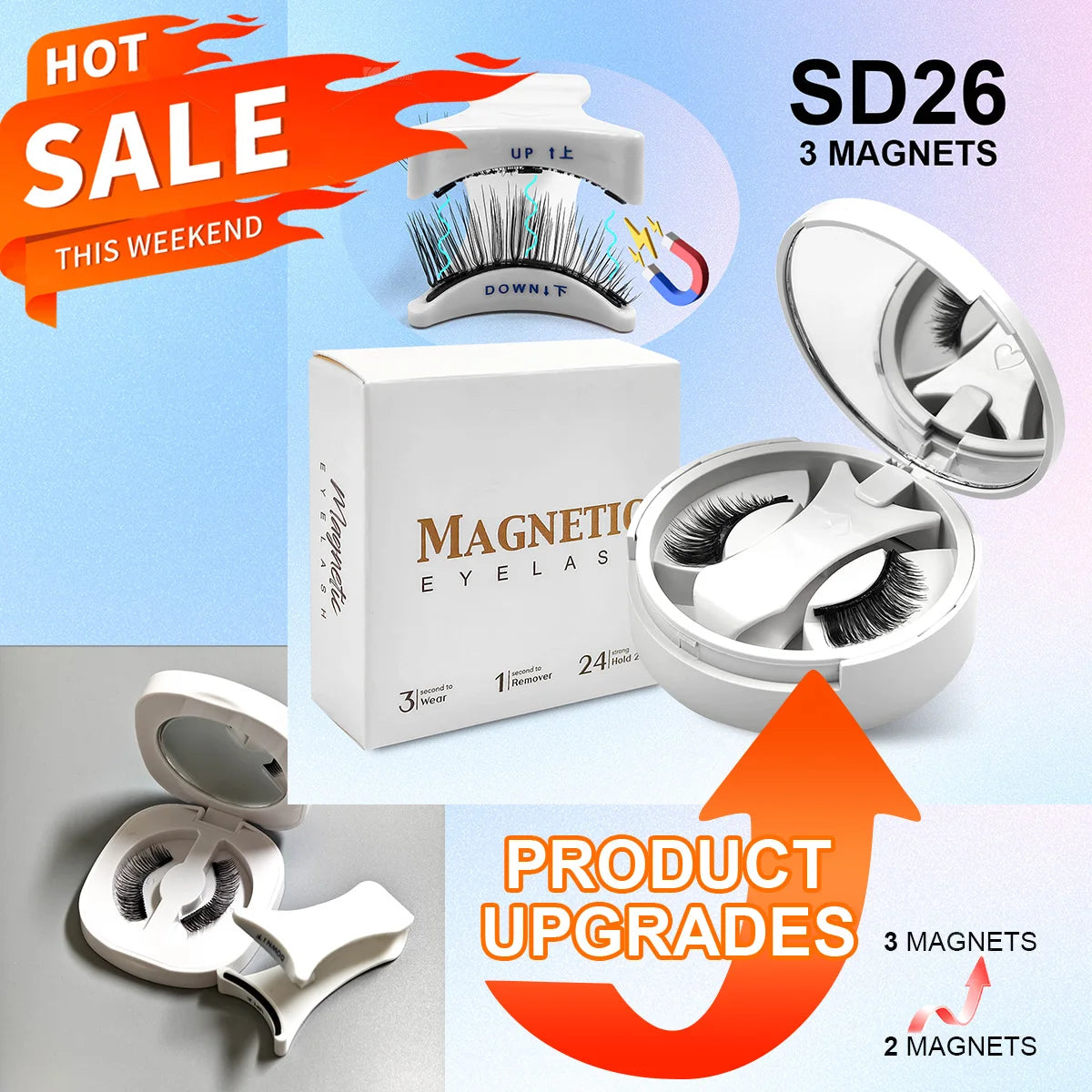 Magnetic False Eyelashes Integrated Box New Glue-Free False Eyelashes Kit