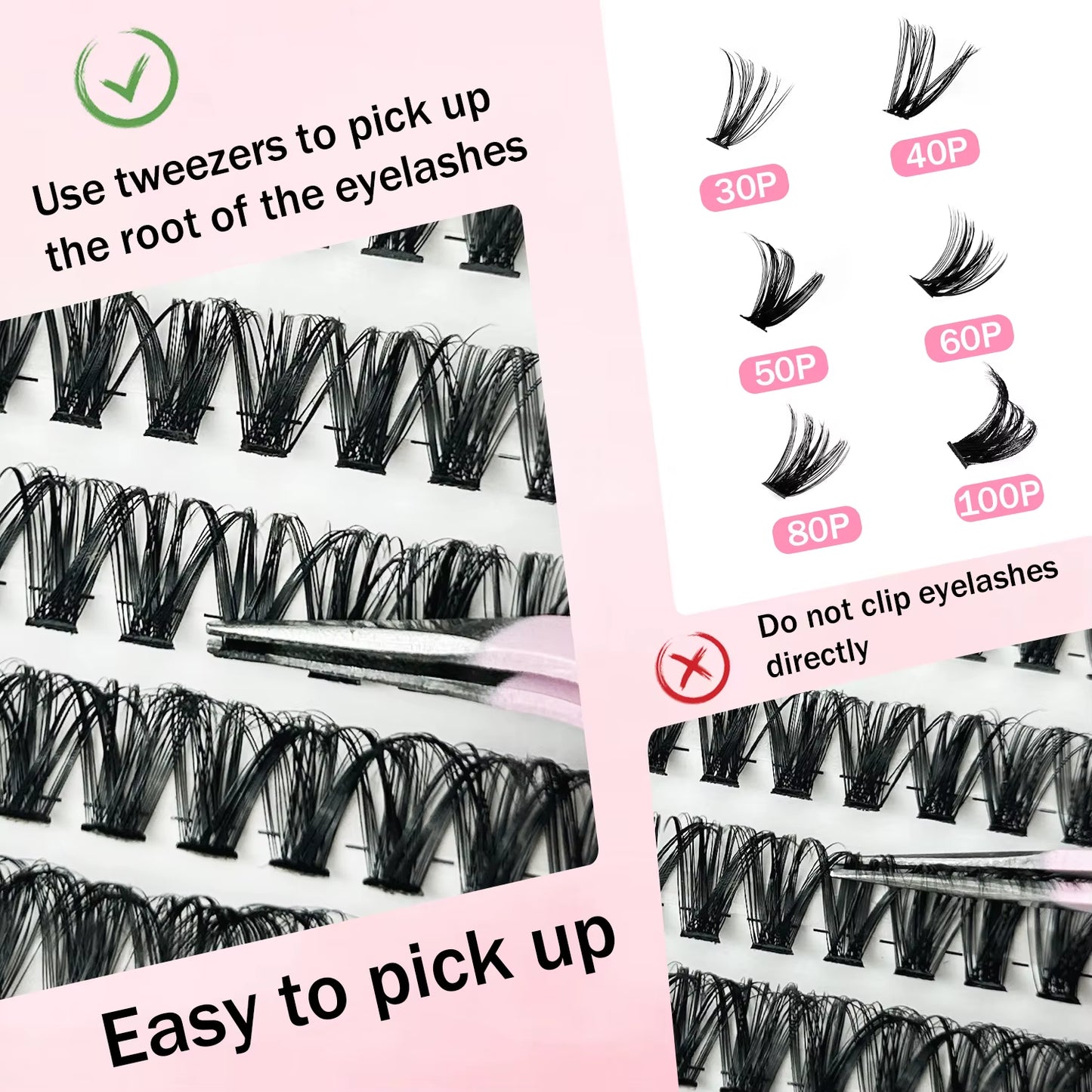 MIAOJIE DIY Lash Extension Kit 720Pcs Lash Clusters Individual Eyelashes Kit with Lash Bond and Seal Wispy Natural Mange Lashes
