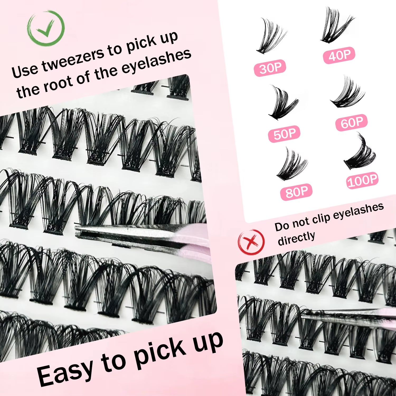 MIAOJIE DIY Lash Extension Kit 720Pcs Lash Clusters Individual Eyelashes Kit with Lash Bond and Seal Wispy Natural Mange Lashes