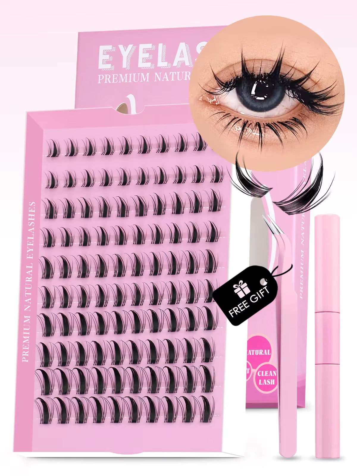 DIY Lash Kit 10-18Mm Manga Lashes Mixed Tray Lash Clusters Individual Eyelashes Kit with Lash Bond DIY Lashes