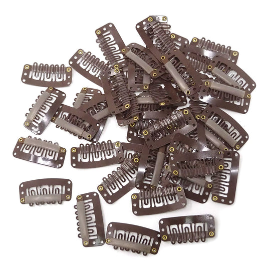 50 Clips for Clip-In Real Hair Wefts Hair Extensions Wig Hair Clip Hair Clips
