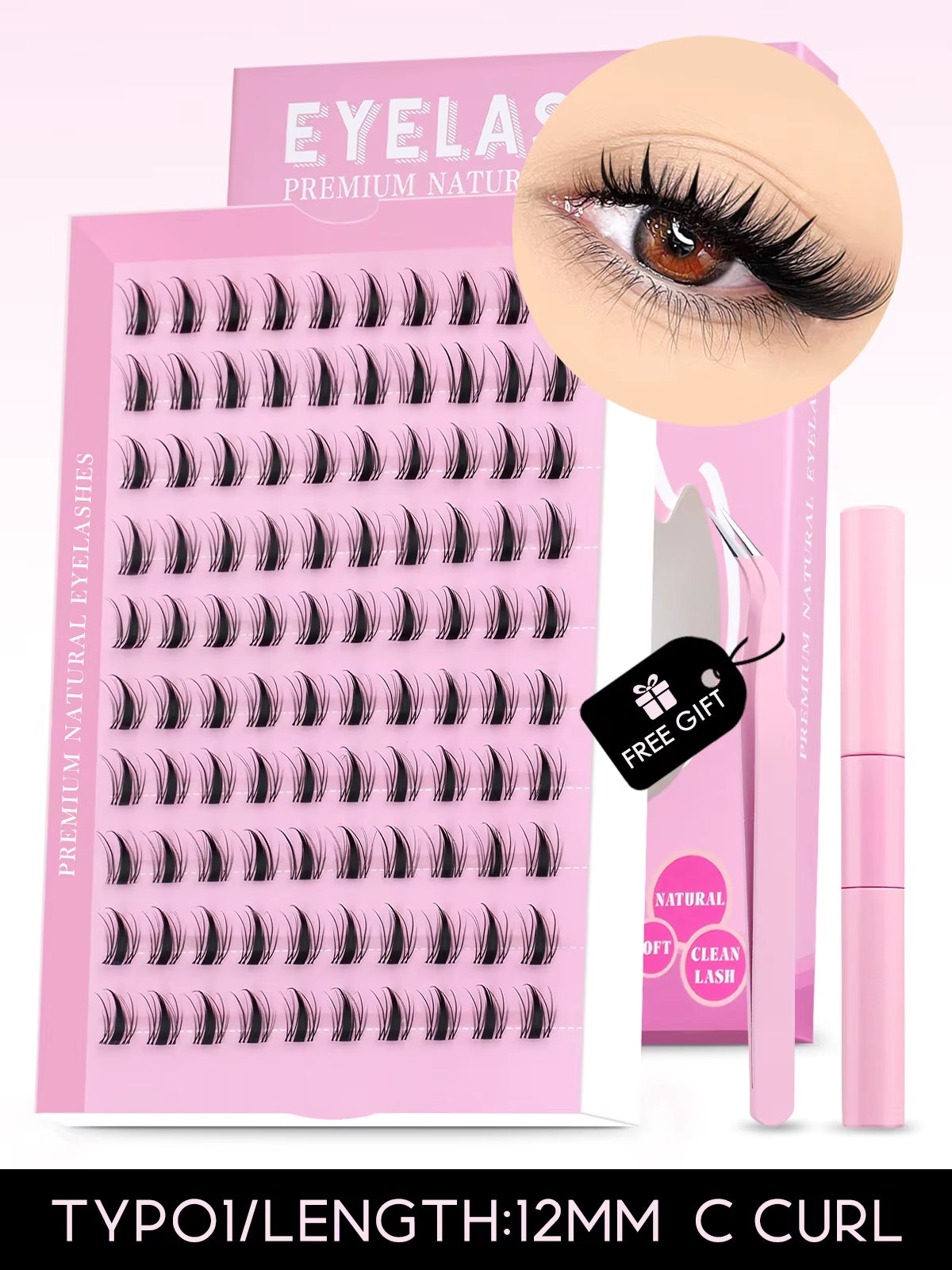 DIY Lash Kit 10-18Mm Manga Lashes Mixed Tray Lash Clusters Individual Eyelashes Kit with Lash Bond DIY Lashes