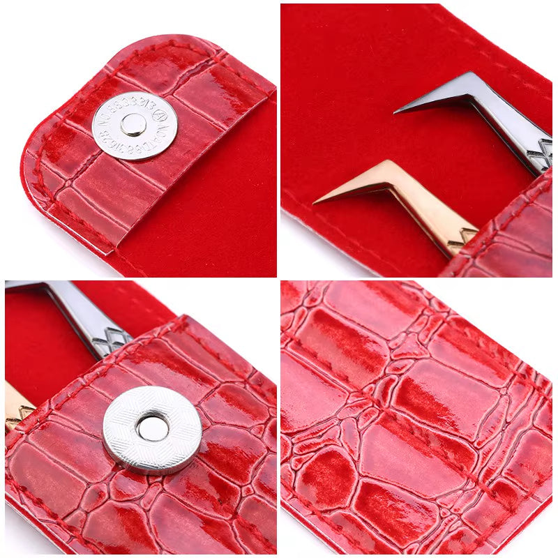 Eyelash Extension Special Tweezers Leather Case Professional Storage Bag for Tweezers Eyelashes Kit Portable Safe Makeup Tools