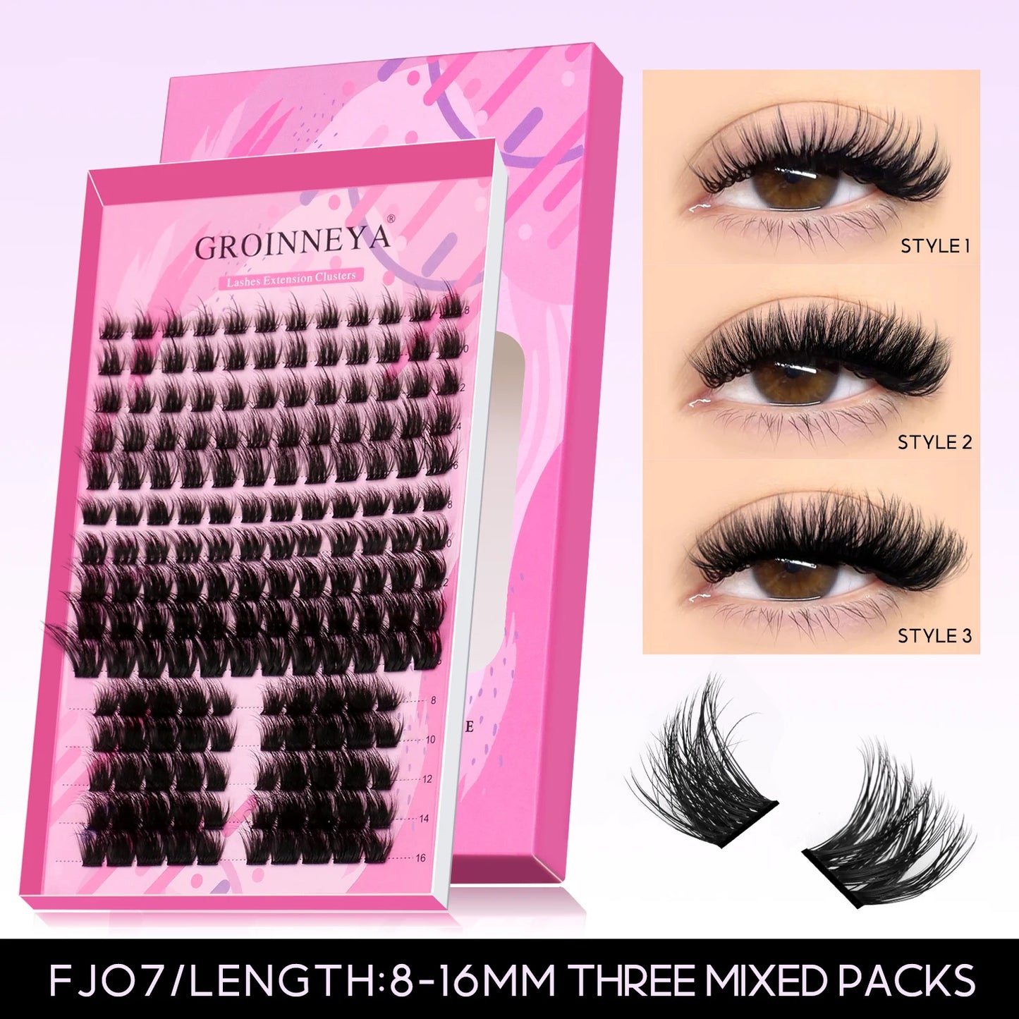 DIY Eyelashes Cluster Lashes Kit Extensions Premade Volume Eyelash Extension with Eyelash Tweezers Fake Eyelashes