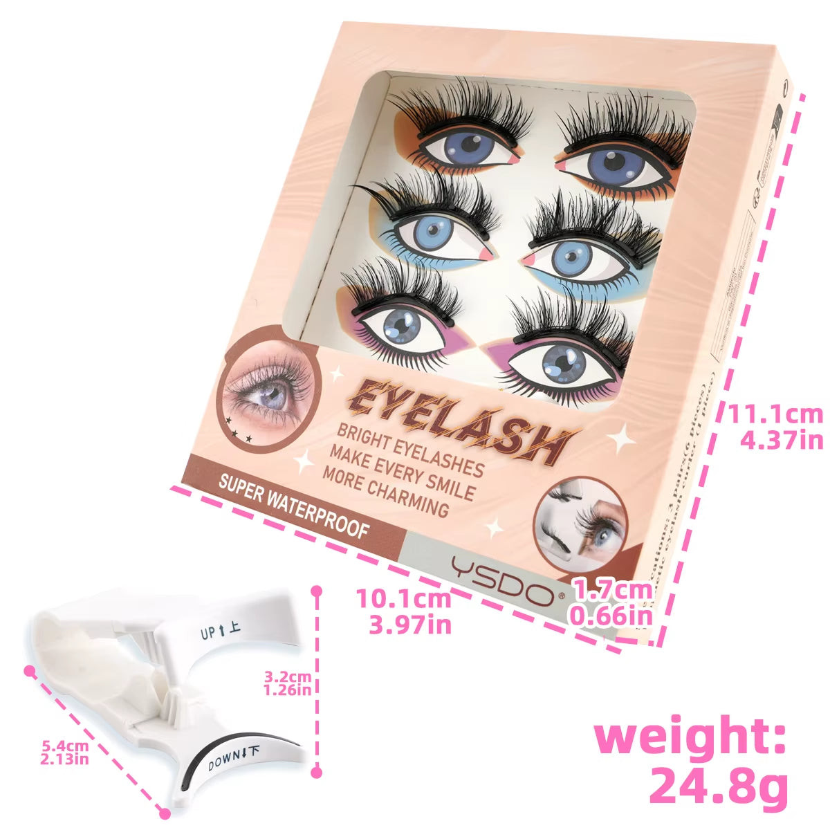 Magnetic Eyelash 1/3 Pairs Magnetic Fake Eyelashes Kit and Magnetic Tweezers Makeup Tool Handmade Reusable Mink Lashes Make Up