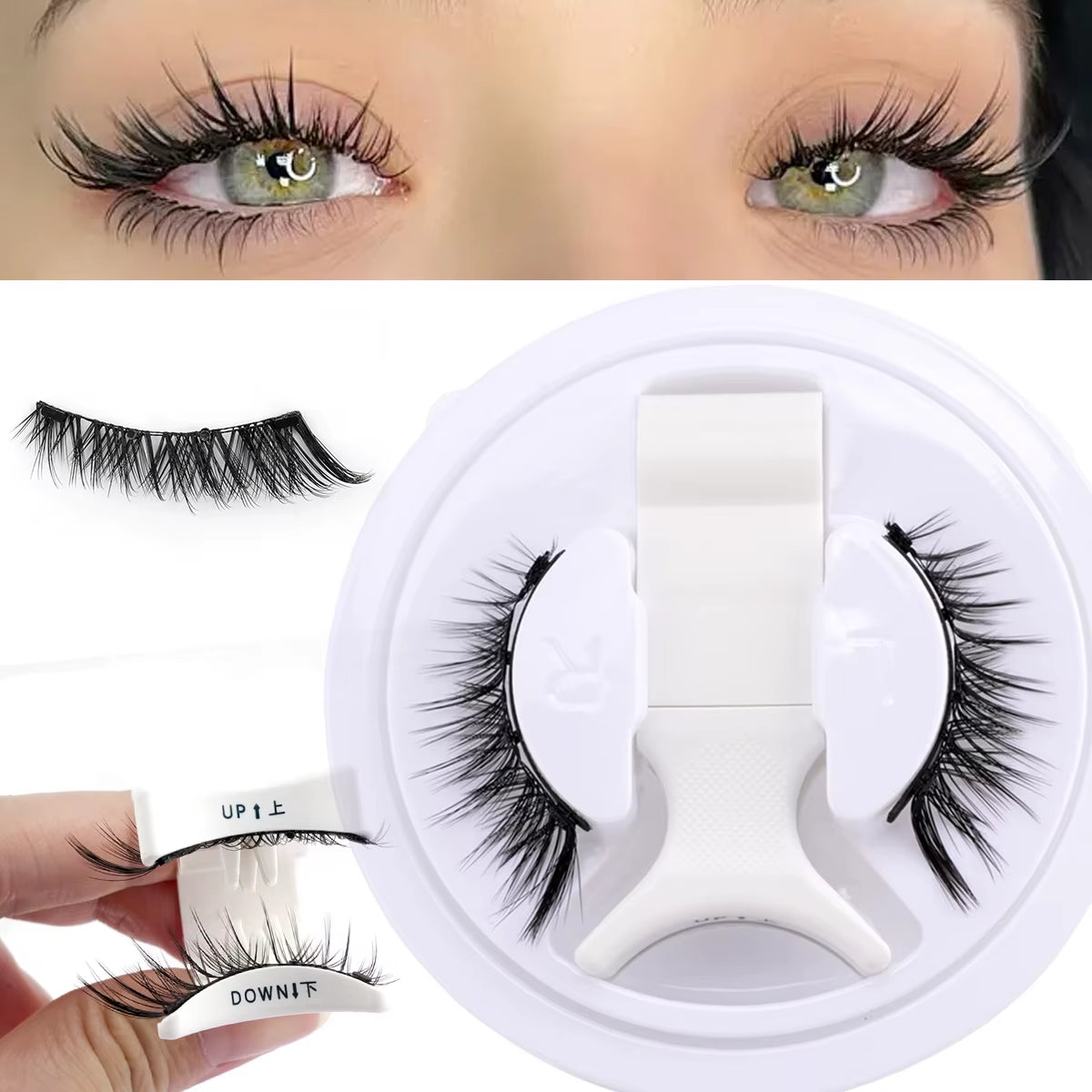 Magnetic Eyelash 1/3 Pairs Magnetic Fake Eyelashes Kit and Magnetic Tweezers Makeup Tool Handmade Reusable Mink Lashes Make Up