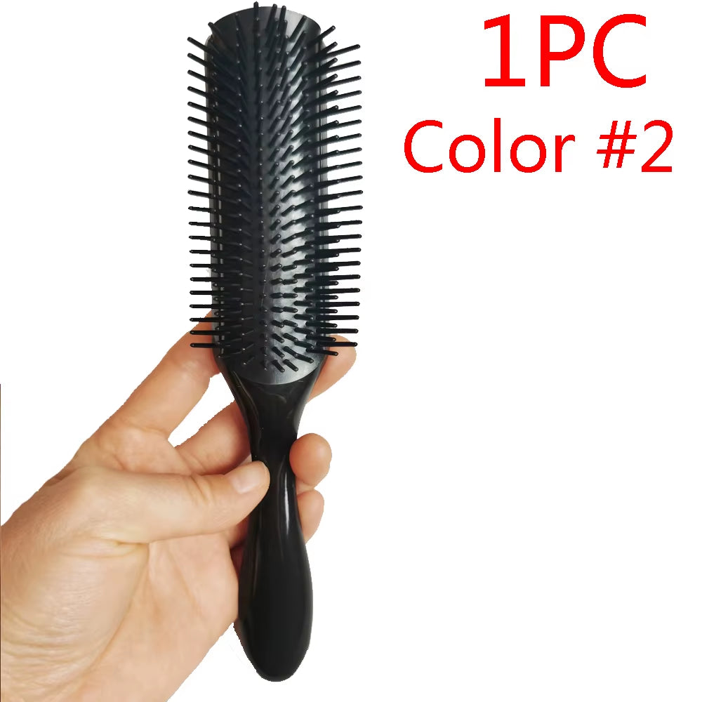 9 Rows Detangling Deman Hair Brush Scalp Massage Hairbrush Styling Salon Hairdressing Women Straight Curly Hair Products Comb