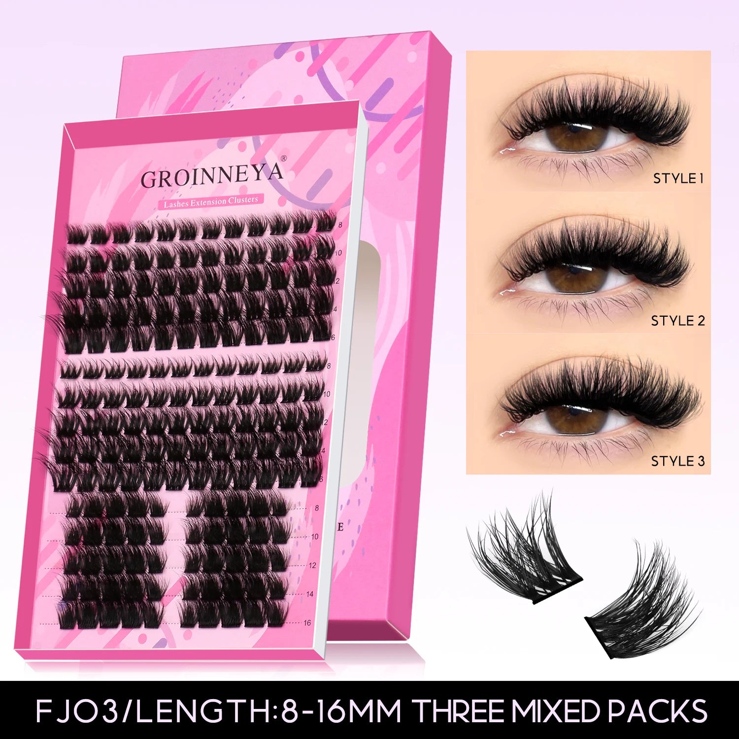 DIY Eyelashes Cluster Lashes Kit Extensions Premade Volume Eyelash Extension with Eyelash Tweezers Fake Eyelashes