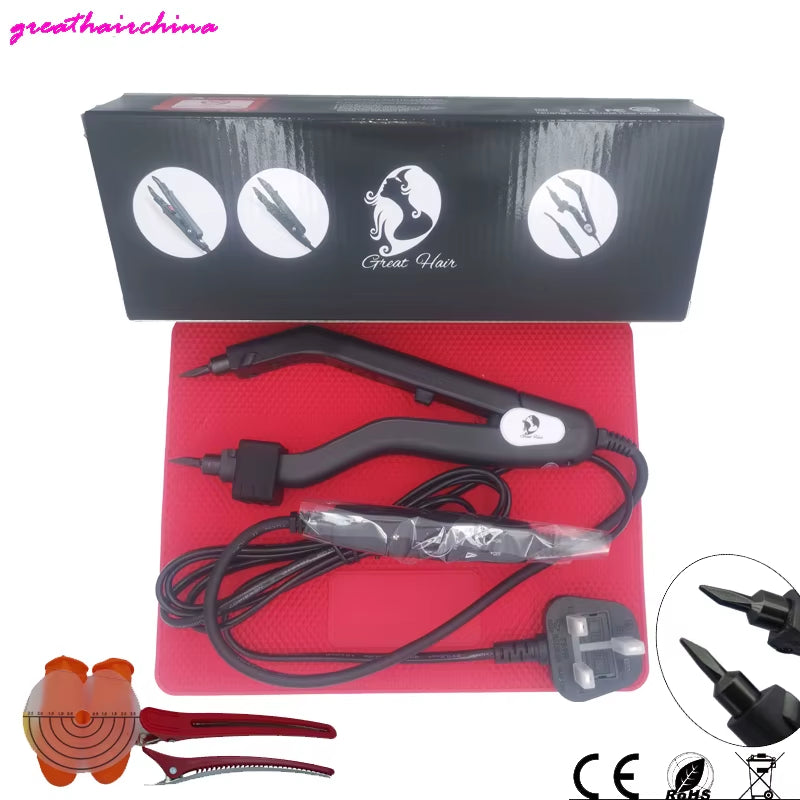 Professional Mini Heat Iron Hair Connectors Set Latest Version Sharp Tip Joint Keratin Hair Extensions Tools for EU AU US UK
