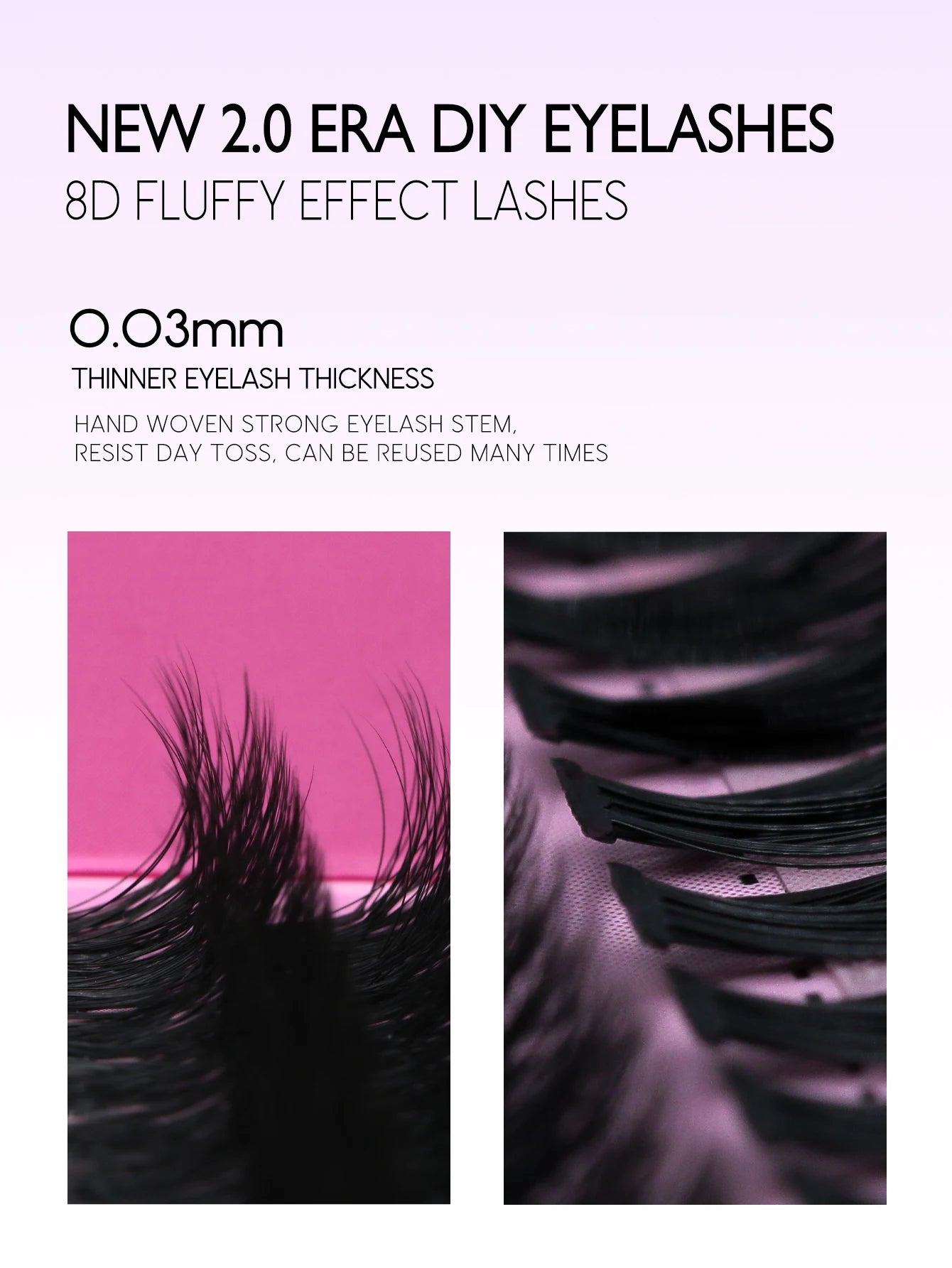 DIY Eyelashes Cluster Lashes Kit Extensions Premade Volume Eyelash Extension with Eyelash Tweezers Fake Eyelashes