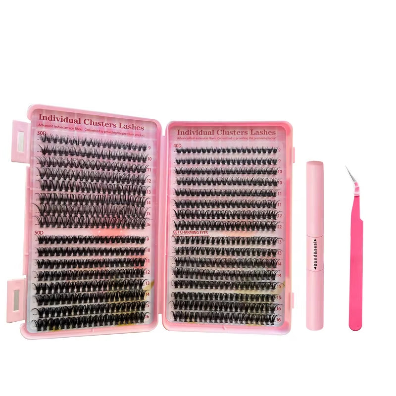 Lash Extension Kit Curl Eyelash Extension Cluster Lashes Individual Eyelashes Extension Eyelashes Makeup False Eyelashes 9-16Mm
