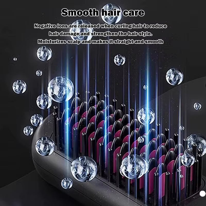 Wireless Hair Straightener Brush with 5 Temp Setting Anti-Scald Hot Brush Heated Styling Comb Fast Heating Straight Hair Comb