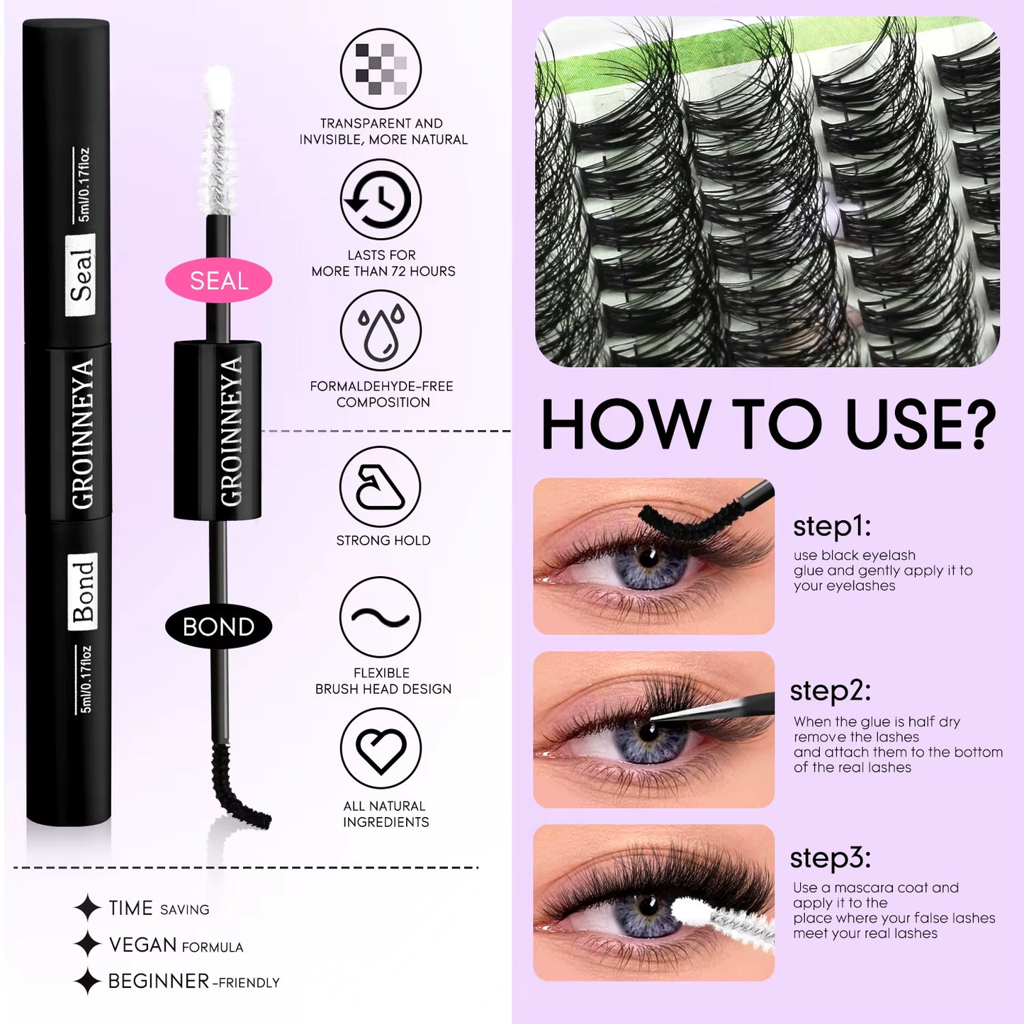 Lash Clusters Kit DIY Manga Cluster Lashes Set Spikes Lashes Cluster Extension Full Set Individual Eyelashes Makeup