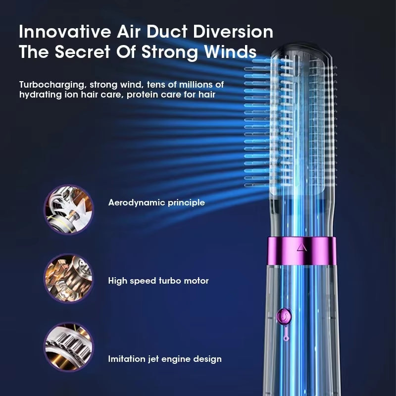 2025 Electric Hair Dryer 5In1 Multifunctional Hair Straightener Negative Ion Hair Care Curler Blow Dryer Styling Set Strong Wind