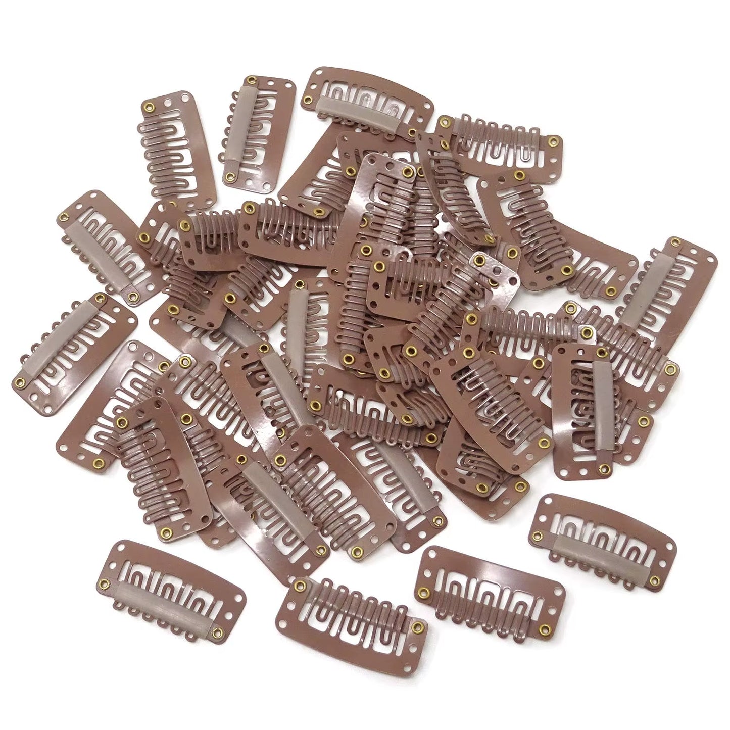 50 Clips for Clip-In Real Hair Wefts Hair Extensions Wig Hair Clip Hair Clips