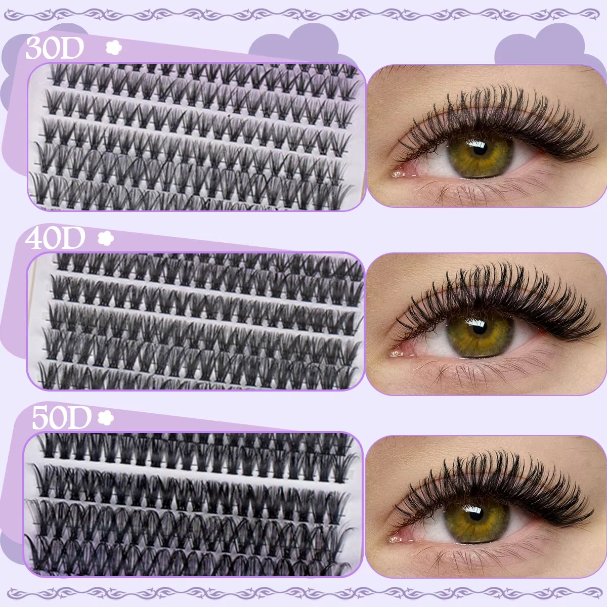 DIY Lash Extension Kit Cluster Lashes Individual Eyelashes Kit with Lash Bond and Seal, Reusable Mange Lashes for Daily Use