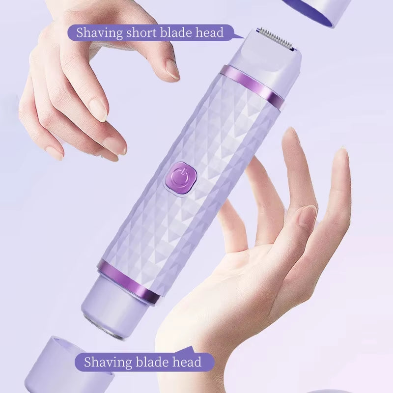 2-In-1 Women'S Electric Shaver - Suitable for Dry and Wet Hair Removal on Bikinis, Eyebrows, Face, Legs, and Armpits.