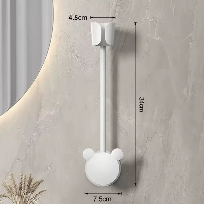 Hair Dryer Holder Bathroom Wall-Mounted Hairdryer Storage Rack Free Hands Multifunction Adjustable Comb Hair Dryer Organizer