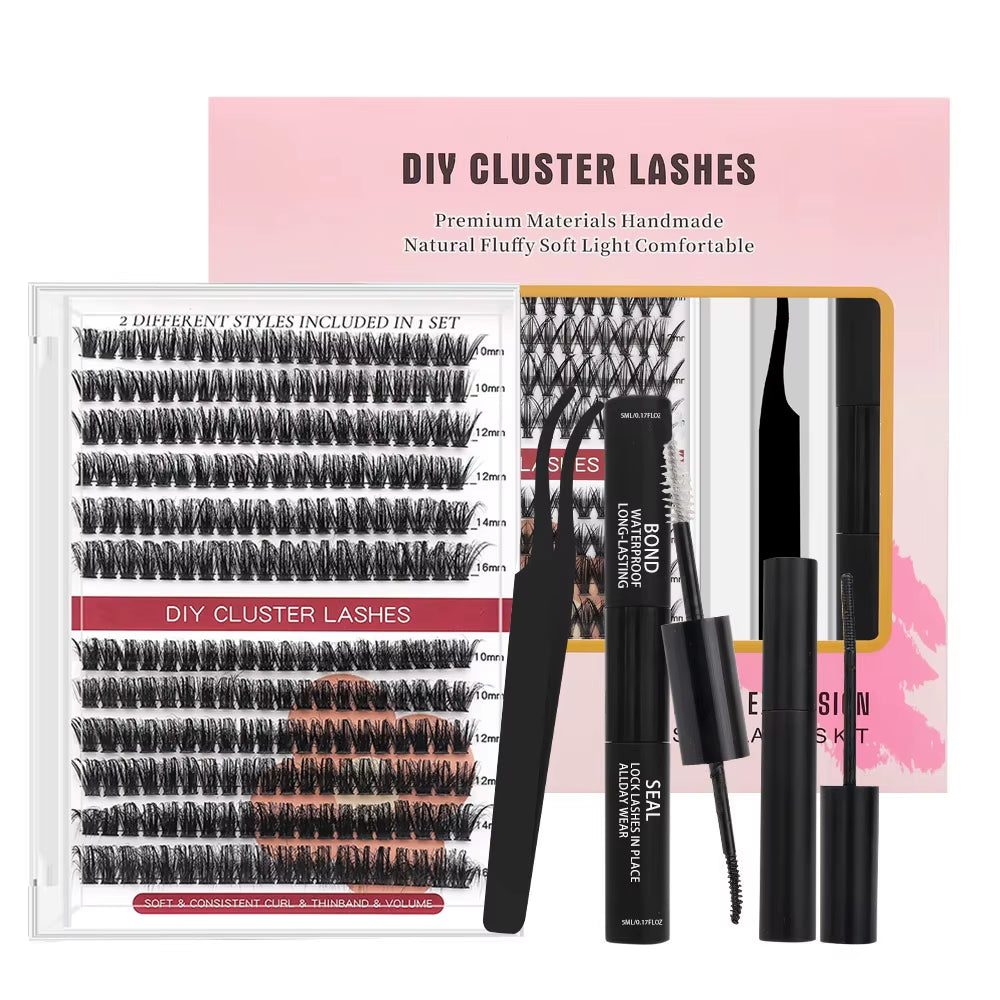 Lash Extension Kit Curl Eyelash Extension Cluster Lashes Individual Eyelashes Extension Eyelashes Makeup False Eyelashes 9-16Mm