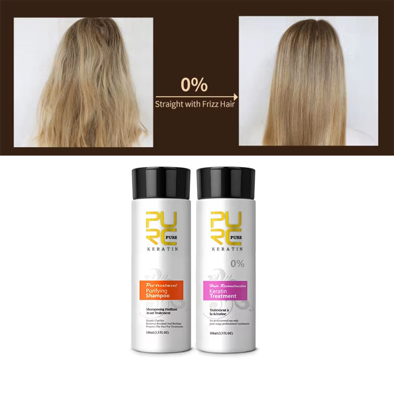 Professional Brazilian Keratin Hair Treatment Cream Straightening Smoothing Scalp Treatment Purifying Shampoo Hair Care
