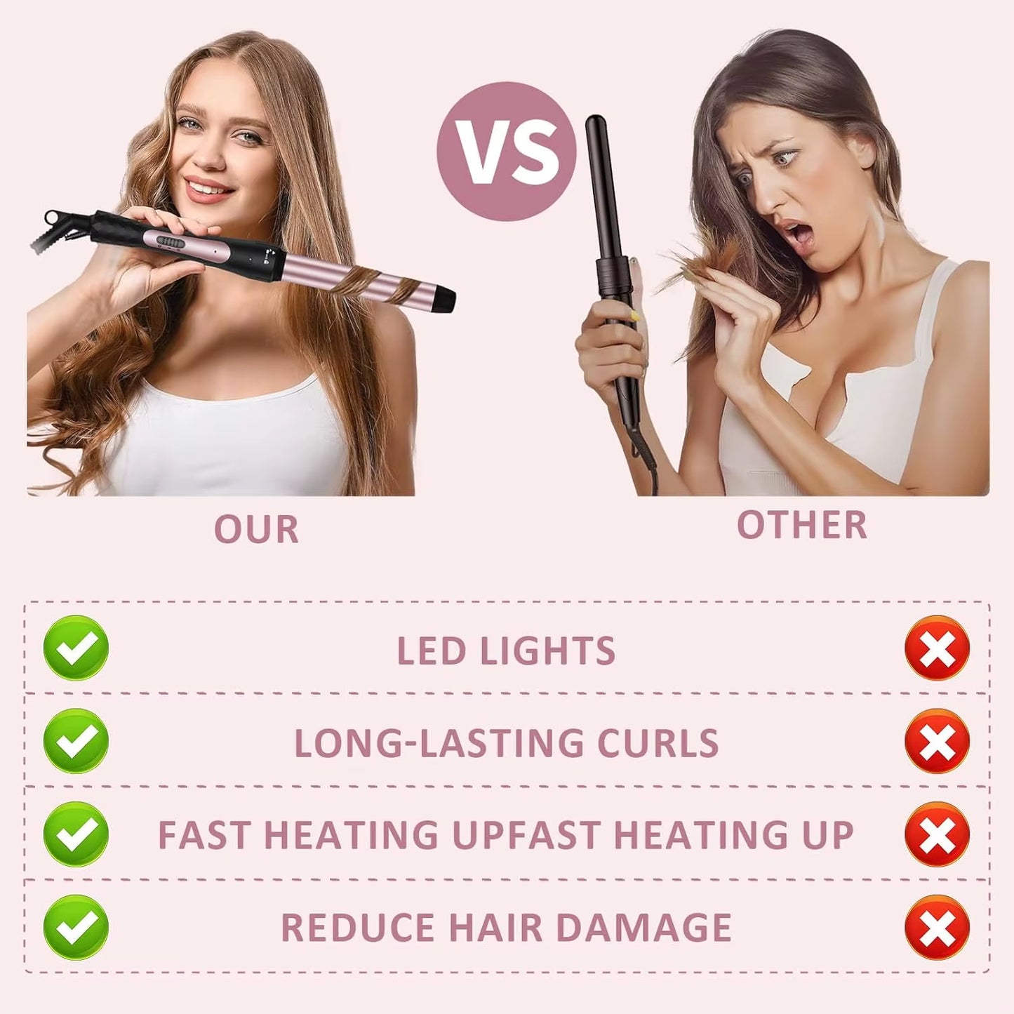 Thermal Brush, 1.5 Inch Heated round Curling Brush 2-In-1 Hair Dryer and Styler, Hot Straightener Comb with Detachable Head For