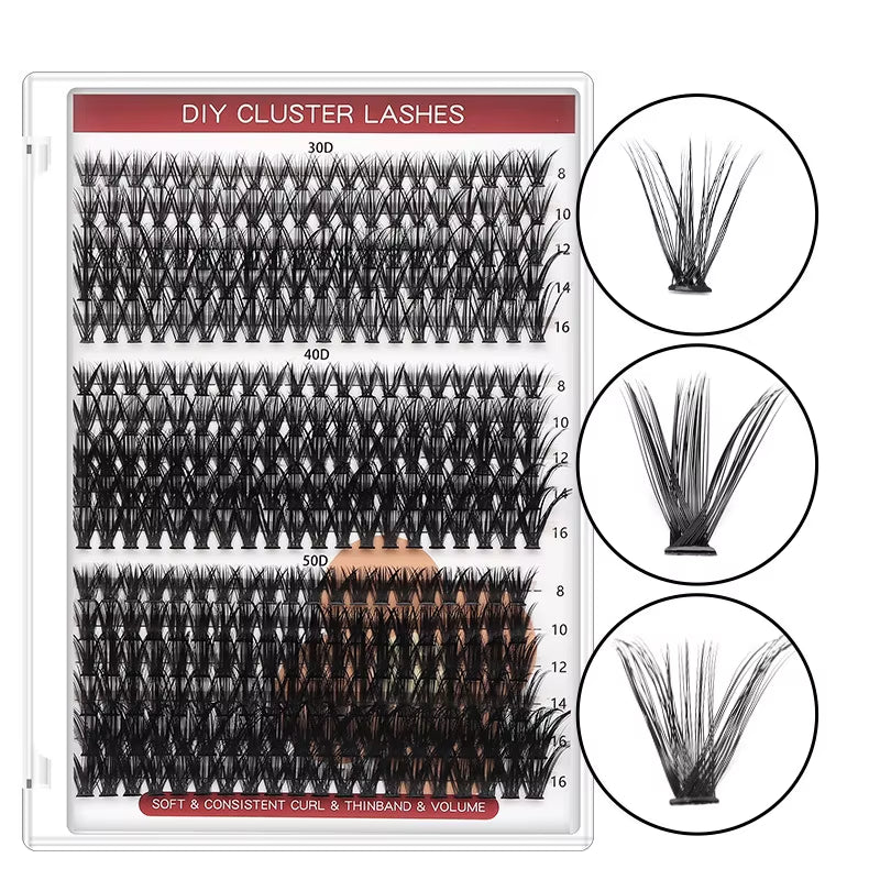 Lash Extension Kit Curl Eyelash Extension Cluster Lashes Individual Eyelashes Extension Eyelashes Makeup False Eyelashes 9-16Mm