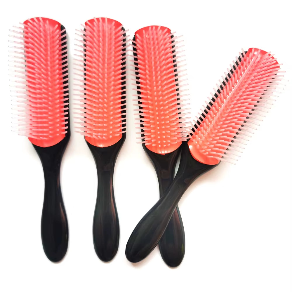 9 Rows Detangling Deman Hair Brush Scalp Massage Hairbrush Styling Salon Hairdressing Women Straight Curly Hair Products Comb