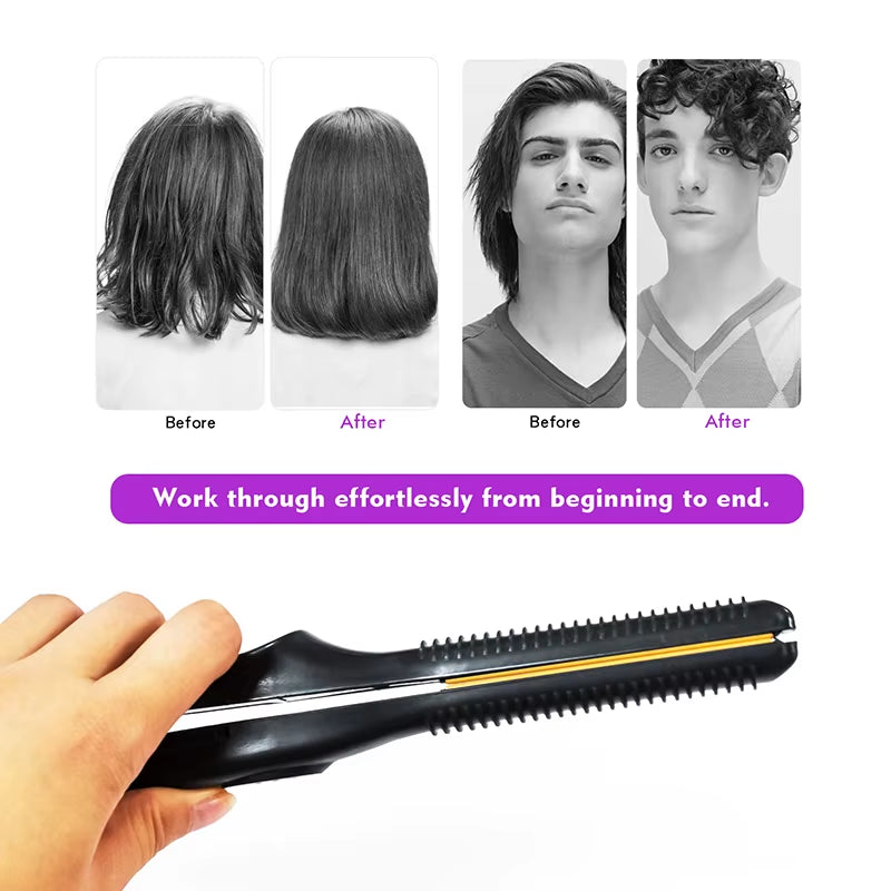 2 in 1 Hair Straightener Hair Curler Professional Ceramic Flat Iron for Short Hair Women and Men Beard Straightener