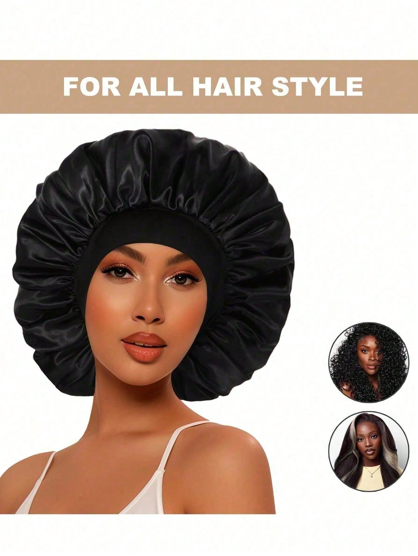 1Pc Satin Bonnet Silk Bonnet Hair Bonnet Jumbo Size for Sleeping Satin Bonnet Stretchy Tie Band for Women, Bonnet, Shower Cap, Hair Products and Accessories for Barber Salon Beauty Travel Essentials,Back to School,Travel Holiday Essentials,Hair Accessories for Women,Hair,Barber,Hair Tools,Hair Products,Hair Care,Travel,Hair Stuff,Hairdressing Equipment,Accessories,Barbershop