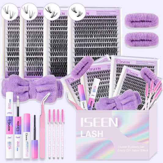 DIY Lash Extension Kit Cluster Lashes Individual Eyelashes Kit with Lash Bond and Seal, Reusable Mange Lashes for Daily Use