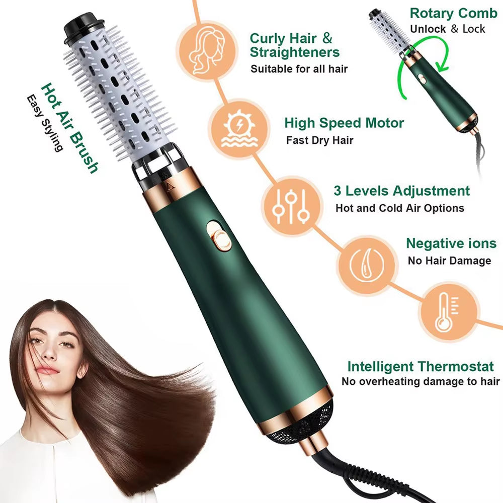 NEW Hair Dryer Comb Hot Air Curling for Hair Roller Blow Dryer Ionic Hair Straightening Brush Quick Dry Hair Curler Curling Iron