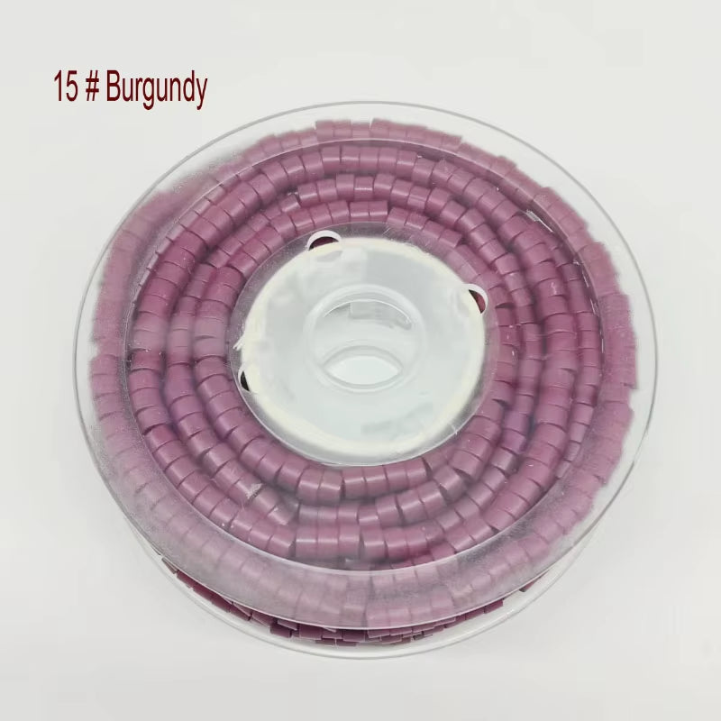 500PCS 4.5*2.5*3.0Mm Pre-Loaded Silicone Aluminum Micro Rings Links Beads Hair Extension Tools for Keratin Hair Extensions