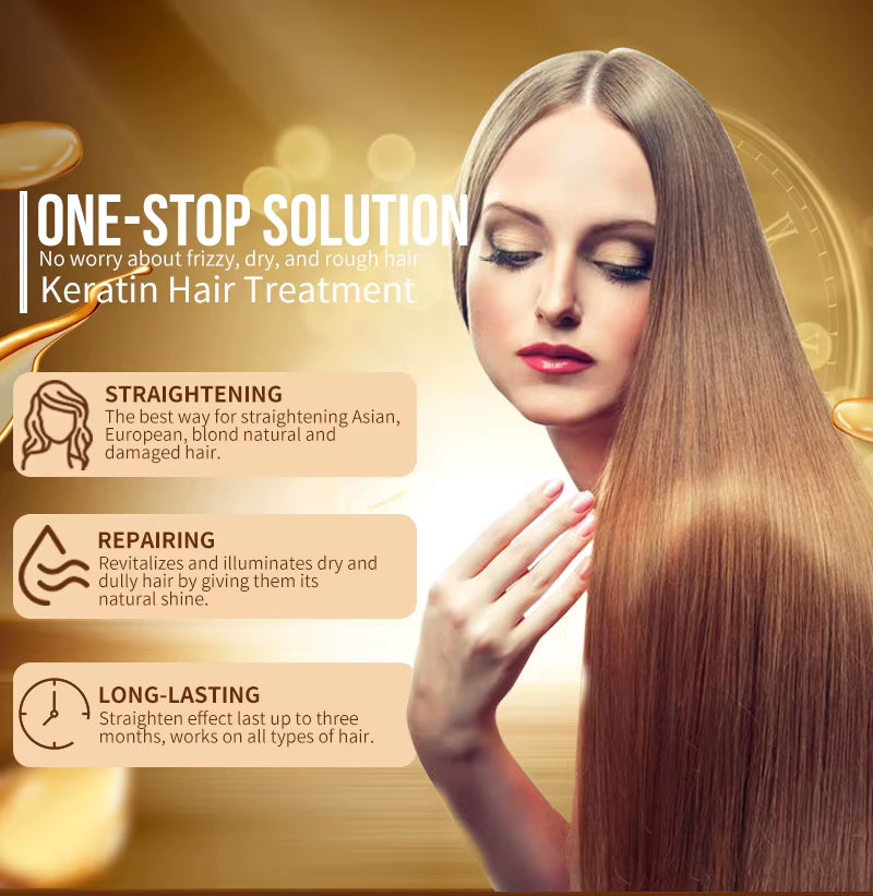 Professional Brazilian Keratin Hair Treatment Cream Straightening Smoothing Scalp Treatment Purifying Shampoo Hair Care