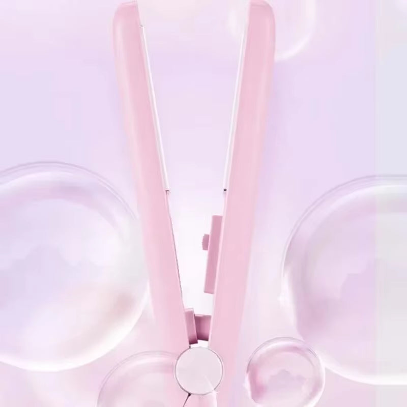 Mini Hair Straightener Clipboard Small Power Plug Curling Hair Straight Hair Girls Air Bangs Portable Hair Straightener