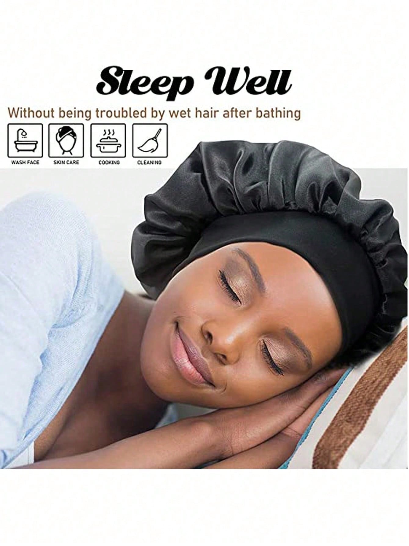 1Pc Satin Bonnet Silk Bonnet Hair Bonnet Jumbo Size for Sleeping Satin Bonnet Stretchy Tie Band for Women, Bonnet, Shower Cap, Hair Products and Accessories for Barber Salon Beauty Travel Essentials,Back to School,Travel Holiday Essentials,Hair Accessories for Women,Hair,Barber,Hair Tools,Hair Products,Hair Care,Travel,Hair Stuff,Hairdressing Equipment,Accessories,Barbershop