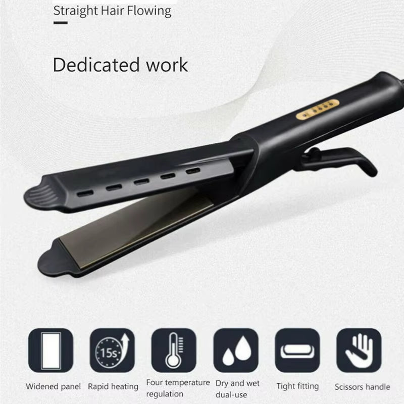 Hair Straightener Ceramic Tourmaline Ionic Flat Iron Hair Straightener Widen Panel for Women