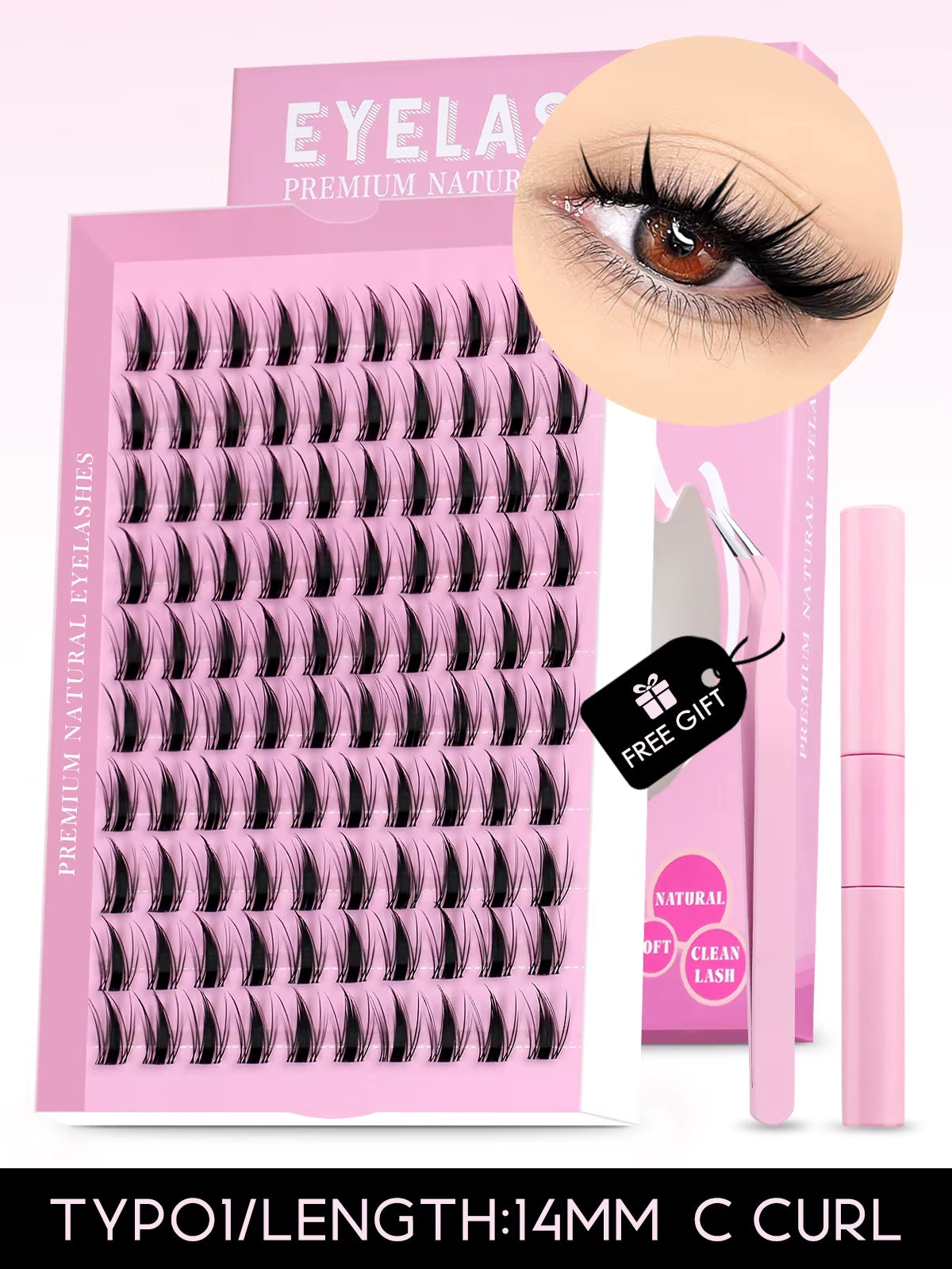 DIY Lash Kit 10-18Mm Manga Lashes Mixed Tray Lash Clusters Individual Eyelashes Kit with Lash Bond DIY Lashes