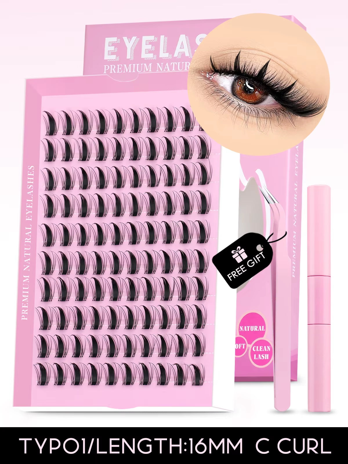 DIY Lash Kit 10-18Mm Manga Lashes Mixed Tray Lash Clusters Individual Eyelashes Kit with Lash Bond DIY Lashes