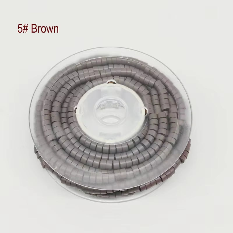 500PCS 4.5*2.5*3.0Mm Pre-Loaded Silicone Aluminum Micro Rings Links Beads Hair Extension Tools for Keratin Hair Extensions