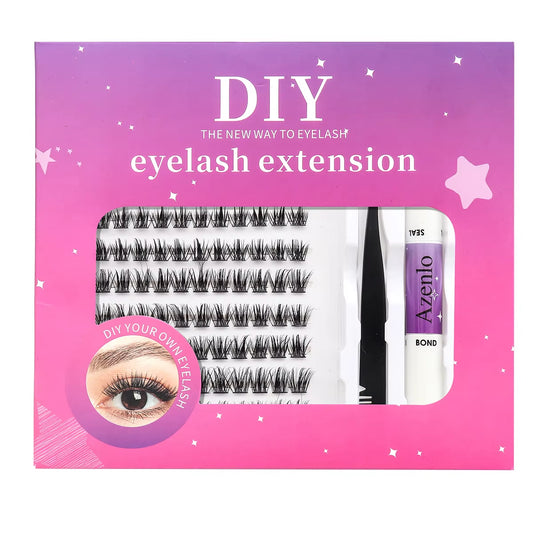 120Pcs Daily Makeup False Eyelashes Cluster Kit Individual Volume Eyelashes DIY Lash Extension Kit Lash Bond Waterproof Lashes