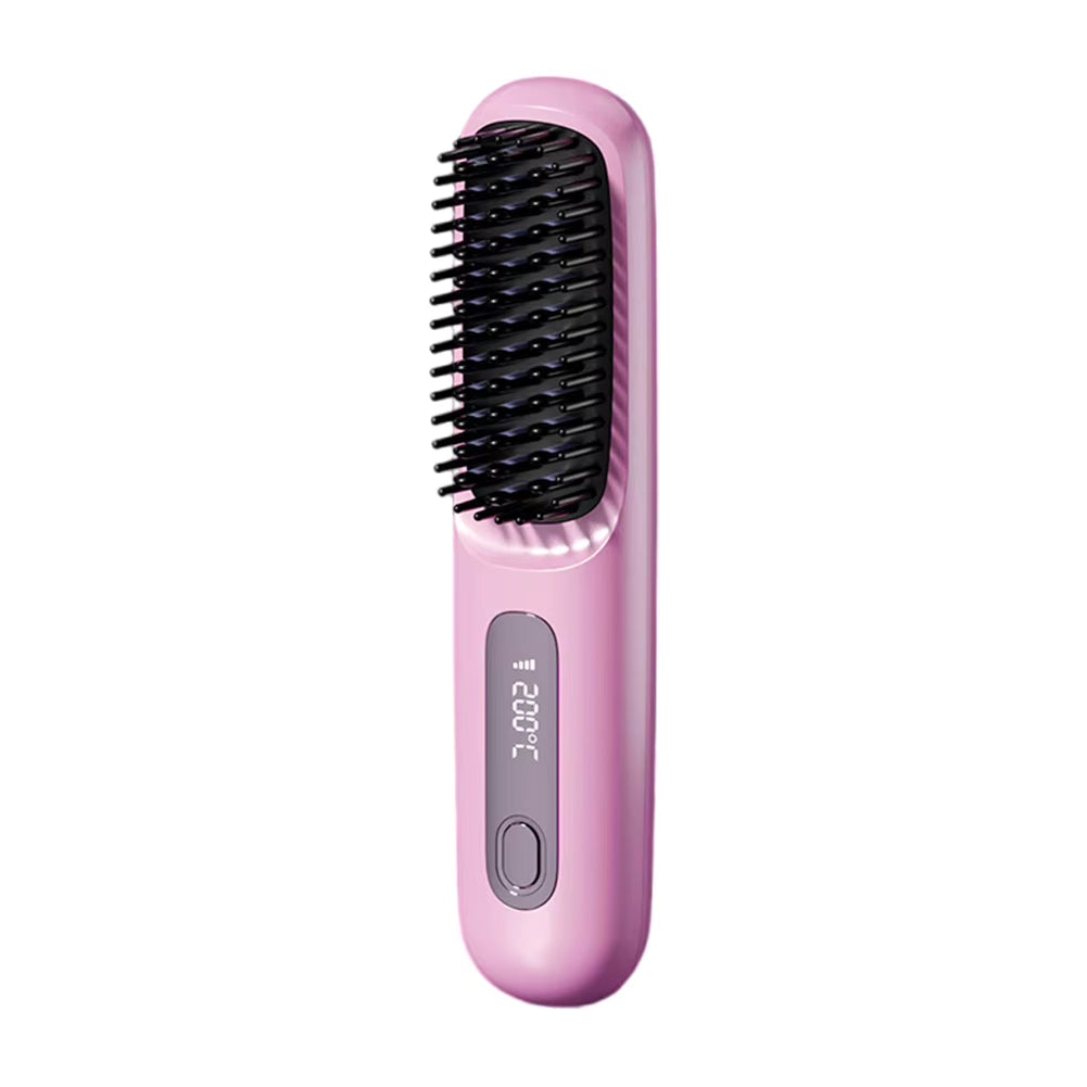 Cordless Hair Straightener Portable Straightener Brush Anti-Scald Negative Ions Hair Straightener Rechargeable for Home Travel