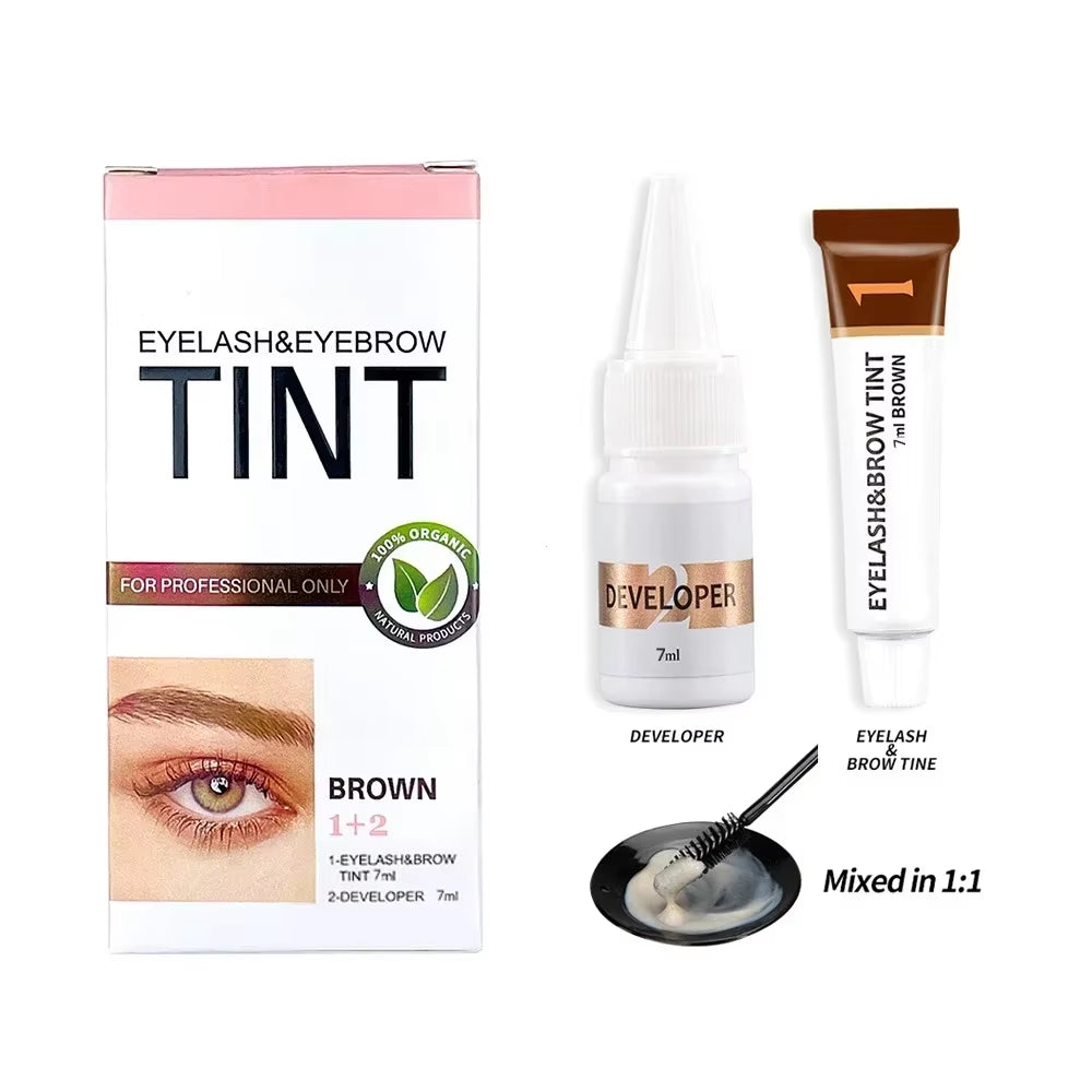 Eyelashes and Eyebrow Tint Dye Professional Eyebrow Dye Waterproof Long-Lasting Eyebrow Brow Kit Semi Permanent Brow Lift