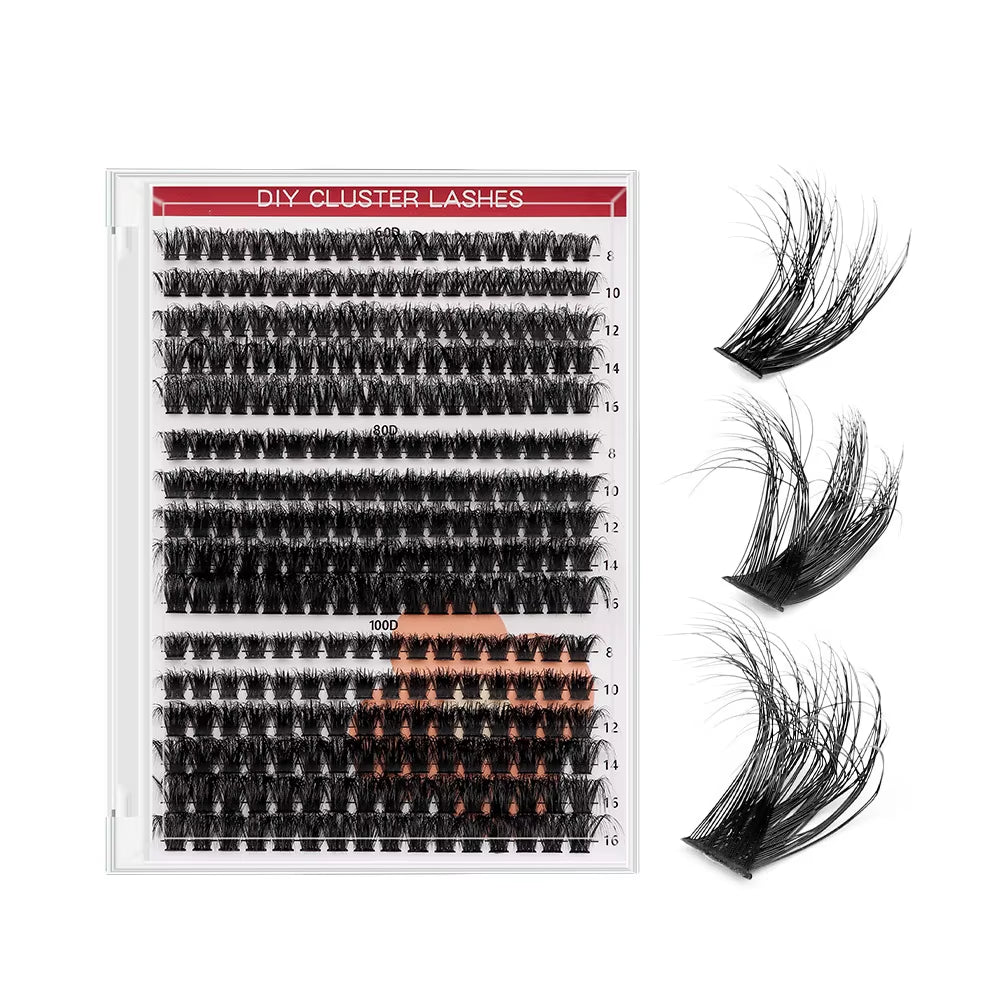 Lash Extension Kit Curl Eyelash Extension Cluster Lashes Individual Eyelashes Extension Eyelashes Makeup False Eyelashes 9-16Mm