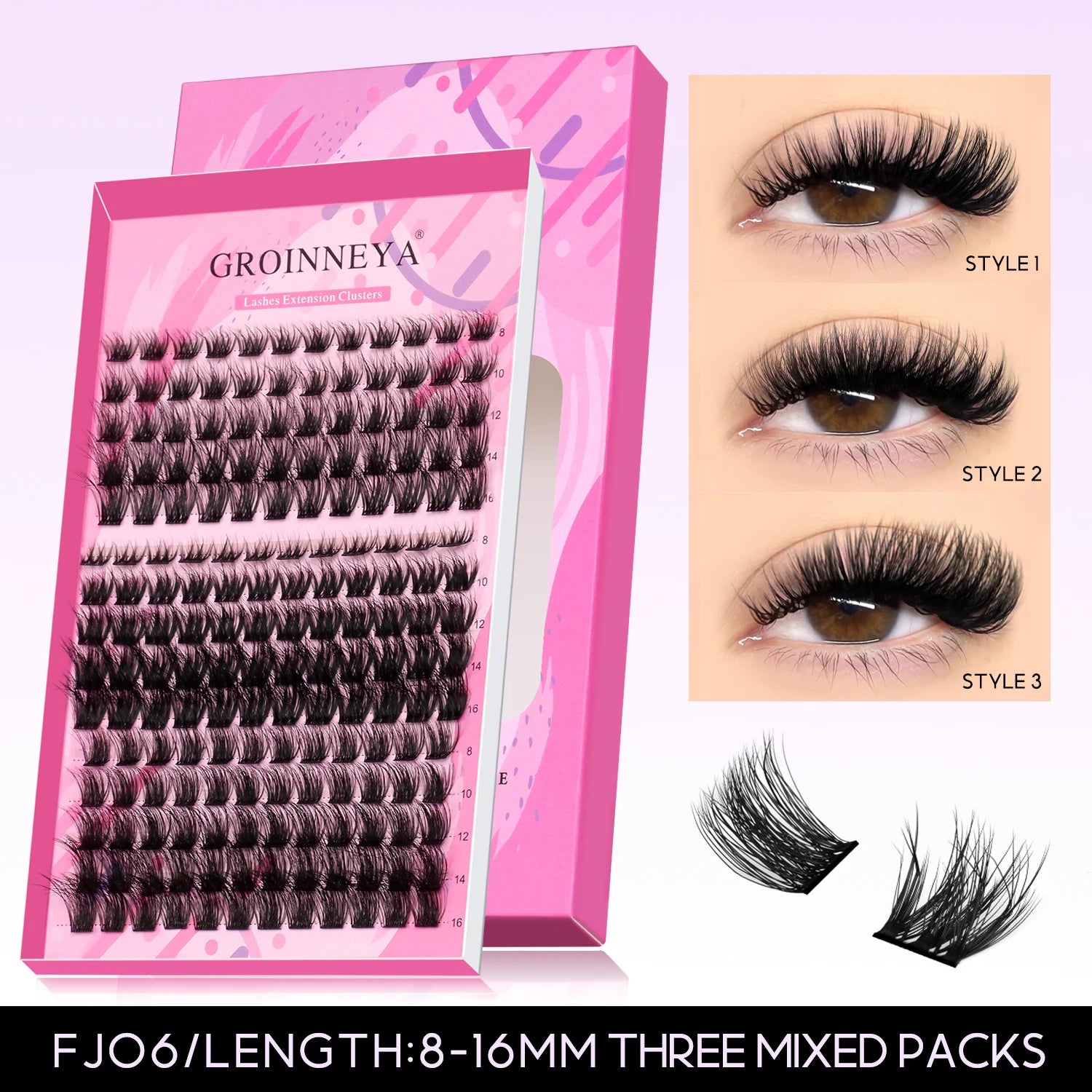DIY Eyelashes Cluster Lashes Kit Extensions Premade Volume Eyelash Extension with Eyelash Tweezers Fake Eyelashes