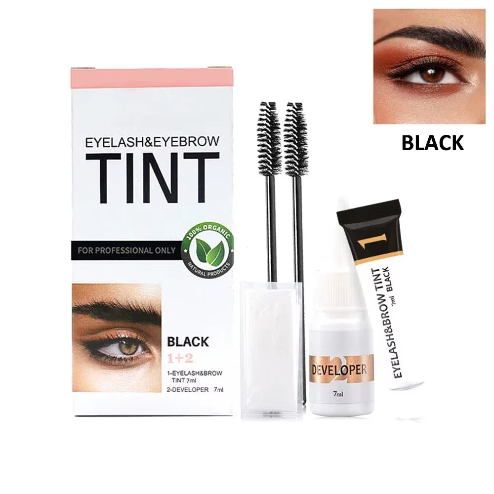 Eyelashes and Eyebrow Tint Dye Professional Eyebrow Dye Waterproof Long-Lasting Eyebrow Brow Kit Semi Permanent Brow Lift