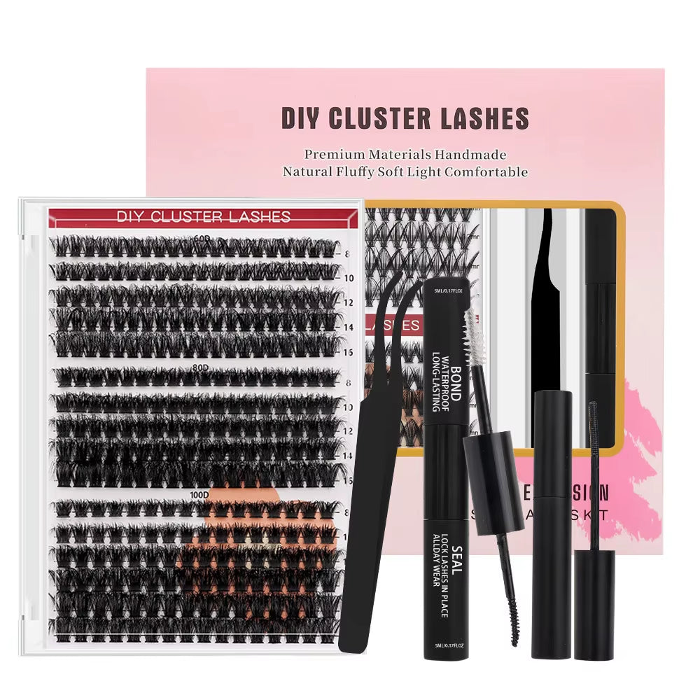 Lash Extension Kit Curl Eyelash Extension Cluster Lashes Individual Eyelashes Extension Eyelashes Makeup False Eyelashes 9-16Mm