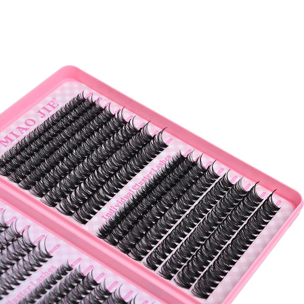 MIAOJIE DIY Lash Extension Kit 720Pcs Lash Clusters Individual Eyelashes Kit with Lash Bond and Seal Wispy Natural Mange Lashes