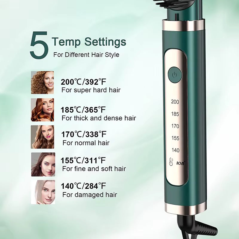 Mult-Ifunctional 2 in 1 Negative Ion Ceramic Electric Heat Brush Hair Straightener Hair Styling Tools Heating Comb