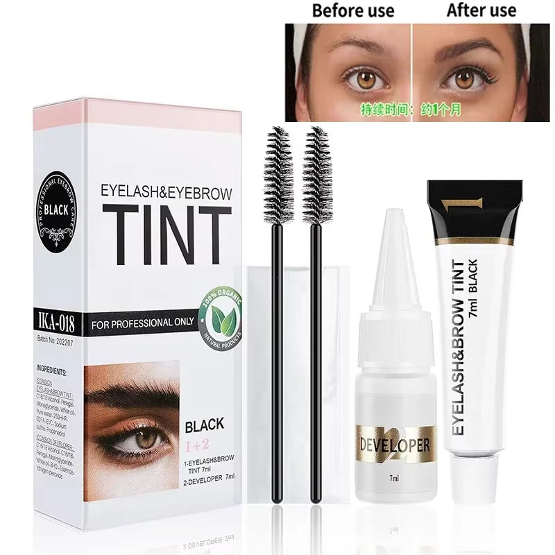 Eyelashes and Eyebrow Tint Dye Professional Eyebrow Dye Waterproof Long-Lasting Eyebrow Brow Kit Semi Permanent Brow Lift