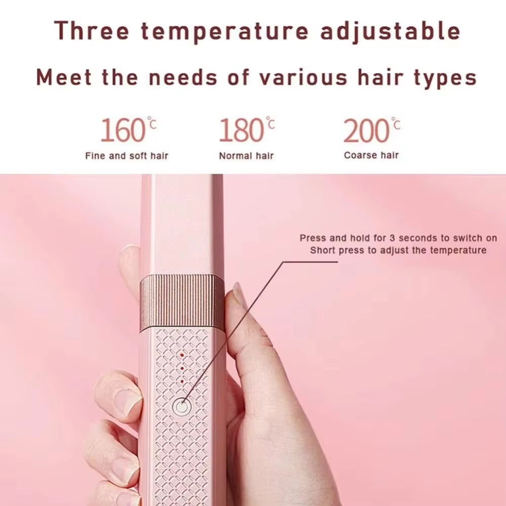 Even Heat Distribution Mini Hair Straightener Anti-Burn Temp Adjustable Hair Straightening Irons Fast Heating